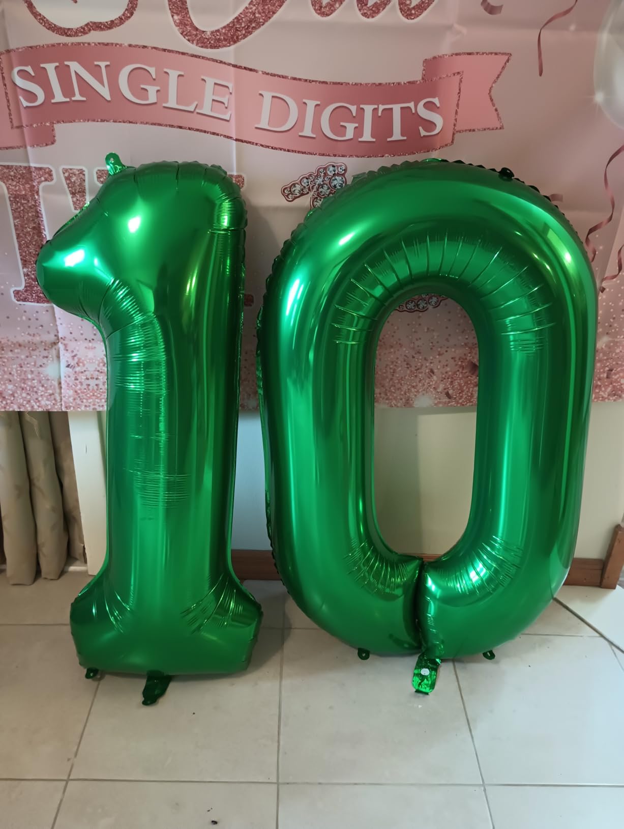 Enyeopd 40 Inch Dark Green Number 10 Balloon – Milestone Birthday & Event Decor