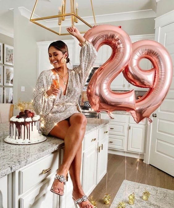 Enyeopd Birthday Nine Balloon – 40 Inch Rose Gold Number 9 for Parties, Engagements & Bridal Showers