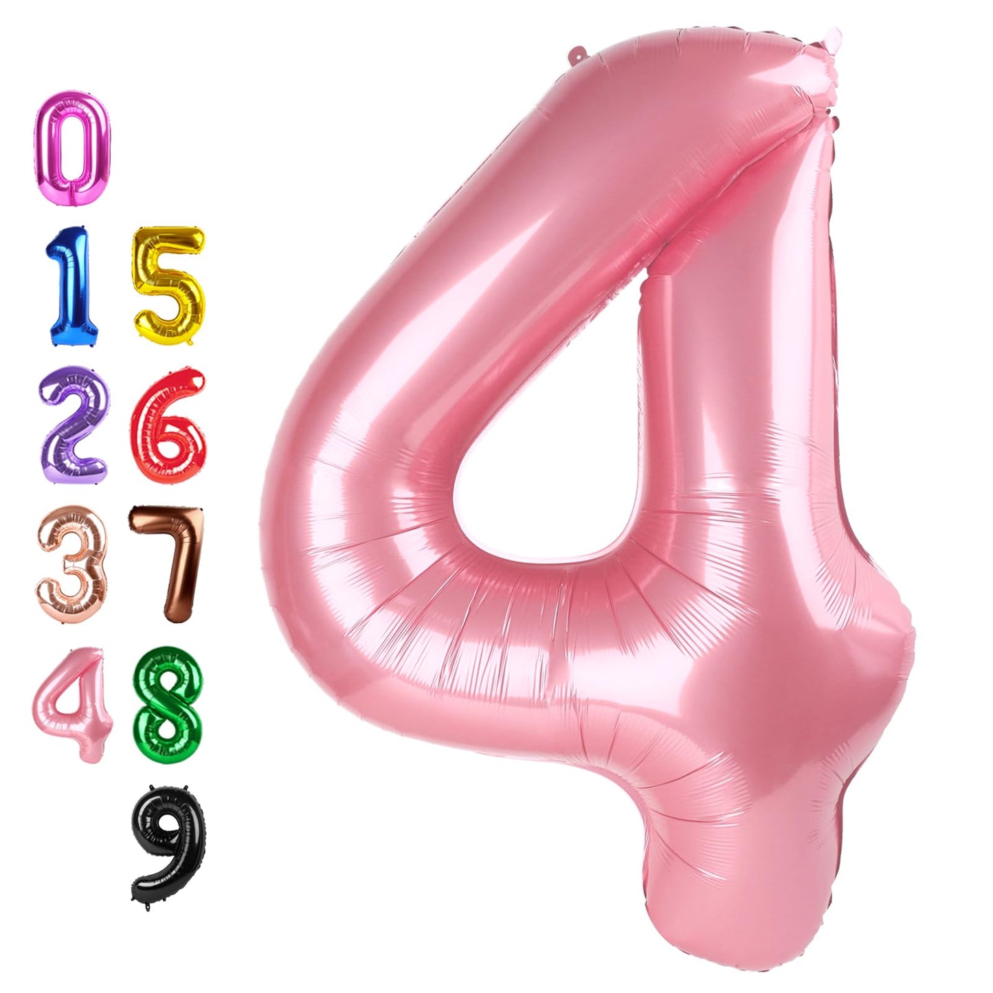 Enyeopd Pearl Pink 40-Inch Number Balloon – 4th Birthday & Milestone Celebrations