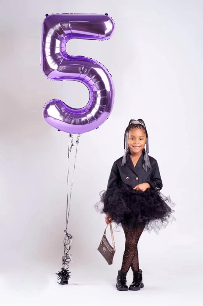 Enyeopd 40-Inch Number Balloon 50 Purple - Large 50th Birthday & Anniversary Decor