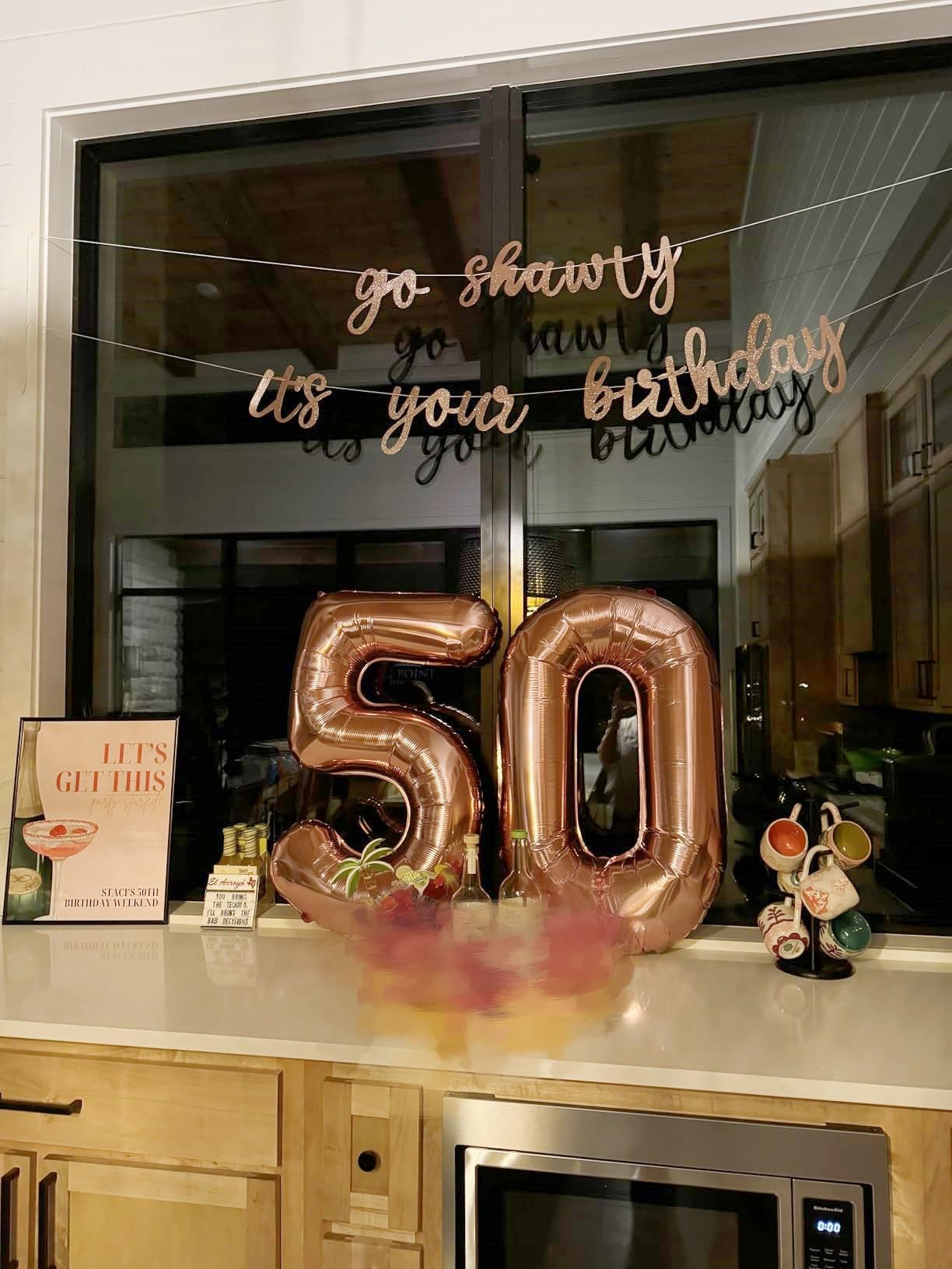 Enyeopd Number 25 Balloons - Rose Gold 40 Inch Birthday & Event Decor