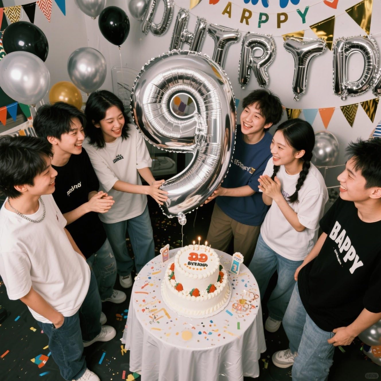 Enyeopd 9th Birthday Number Balloon – 40 Inch Silver for Milestone Parties