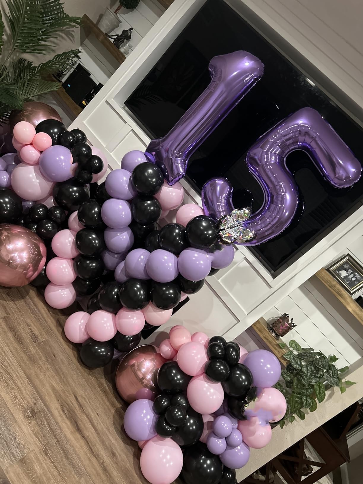 Enyeopd 15th Birthday Decorations - Purple 40-Inch Balloon Numbers, 1-60 Range, Premium Party Decor