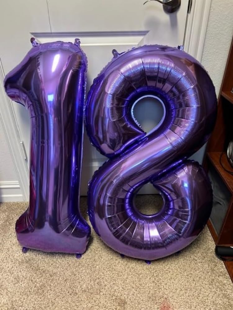 Enyeopd Purple Sweet 16 Balloon – 40-Inch Birthday Numeral Balloon for 16th Celebrations, Weddings & Parties