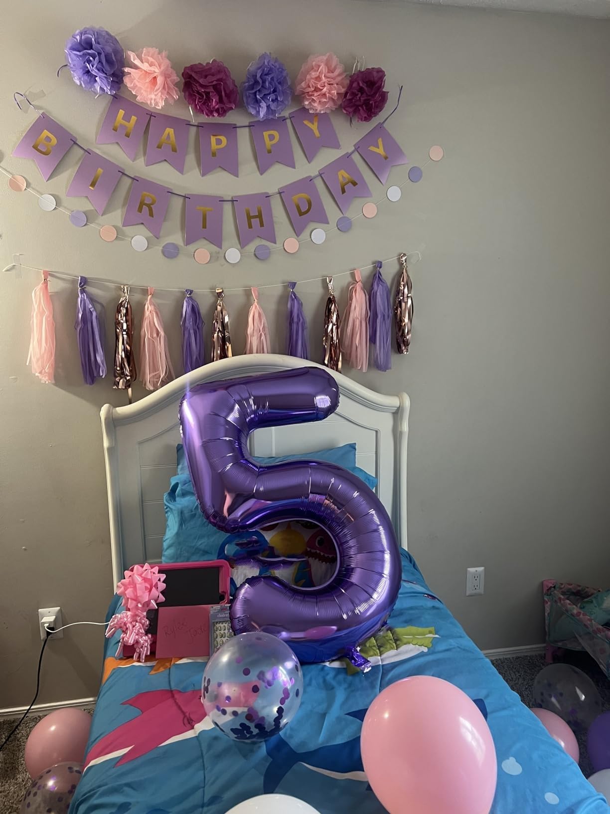 Enyeopd Number 25 Purple Balloons — 40-Inch Number Balloons for Birthdays & Milestones