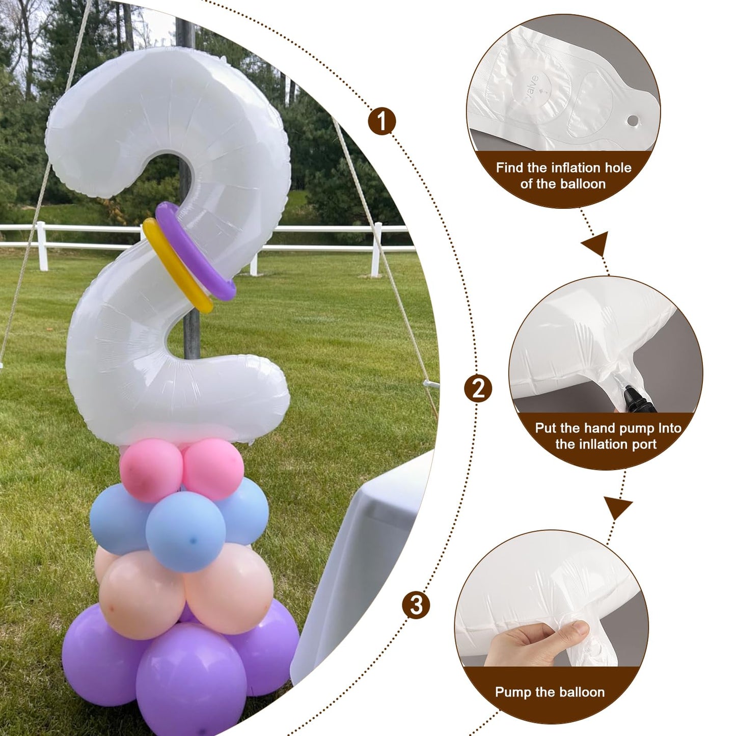 Enyeopd 9th Birthday Balloons – 40-Inch White Number 9 Balloon for Milestones