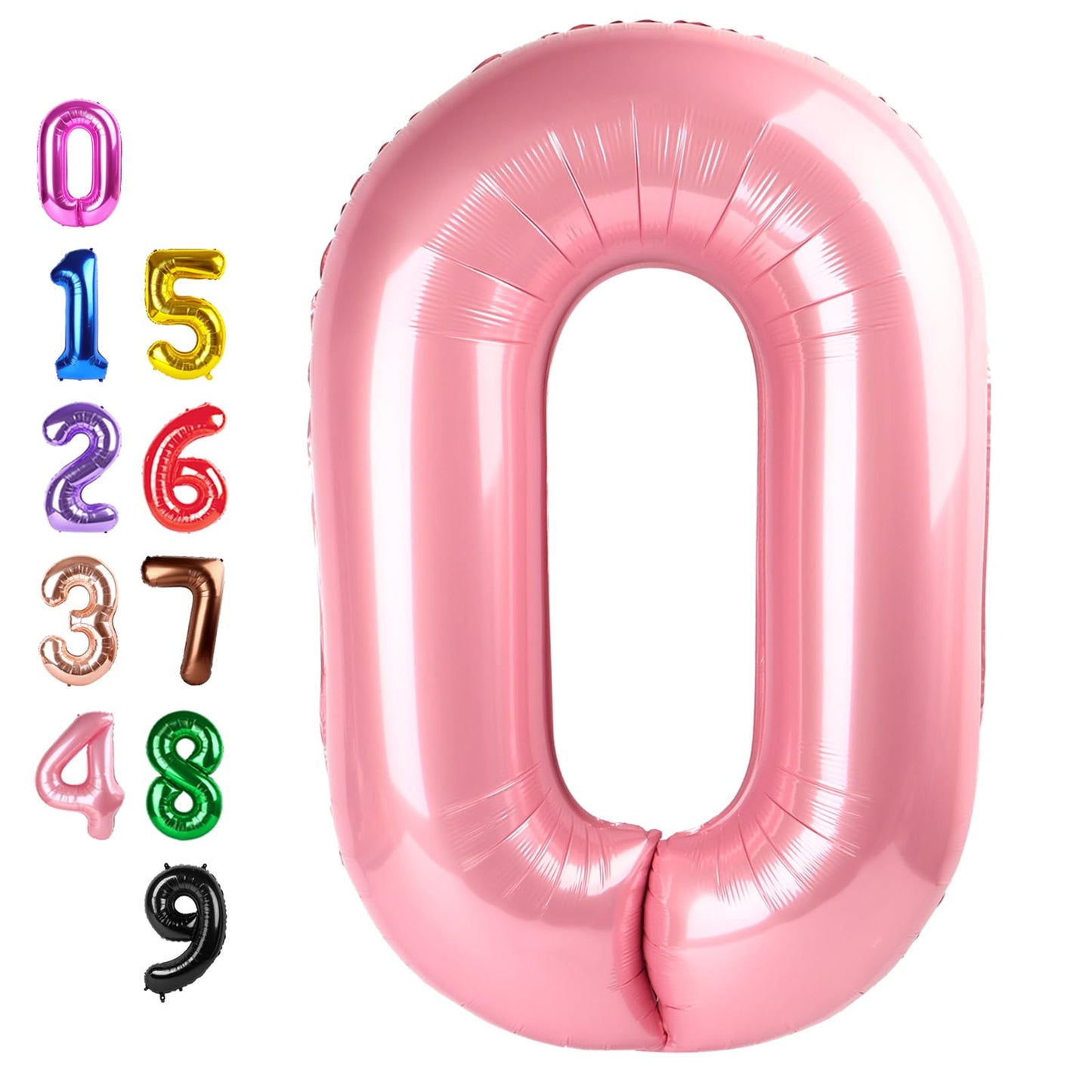 Enyeopd Zero Balloon Numbers 40-Inch Pearl Pink – Birthday & Event Decor