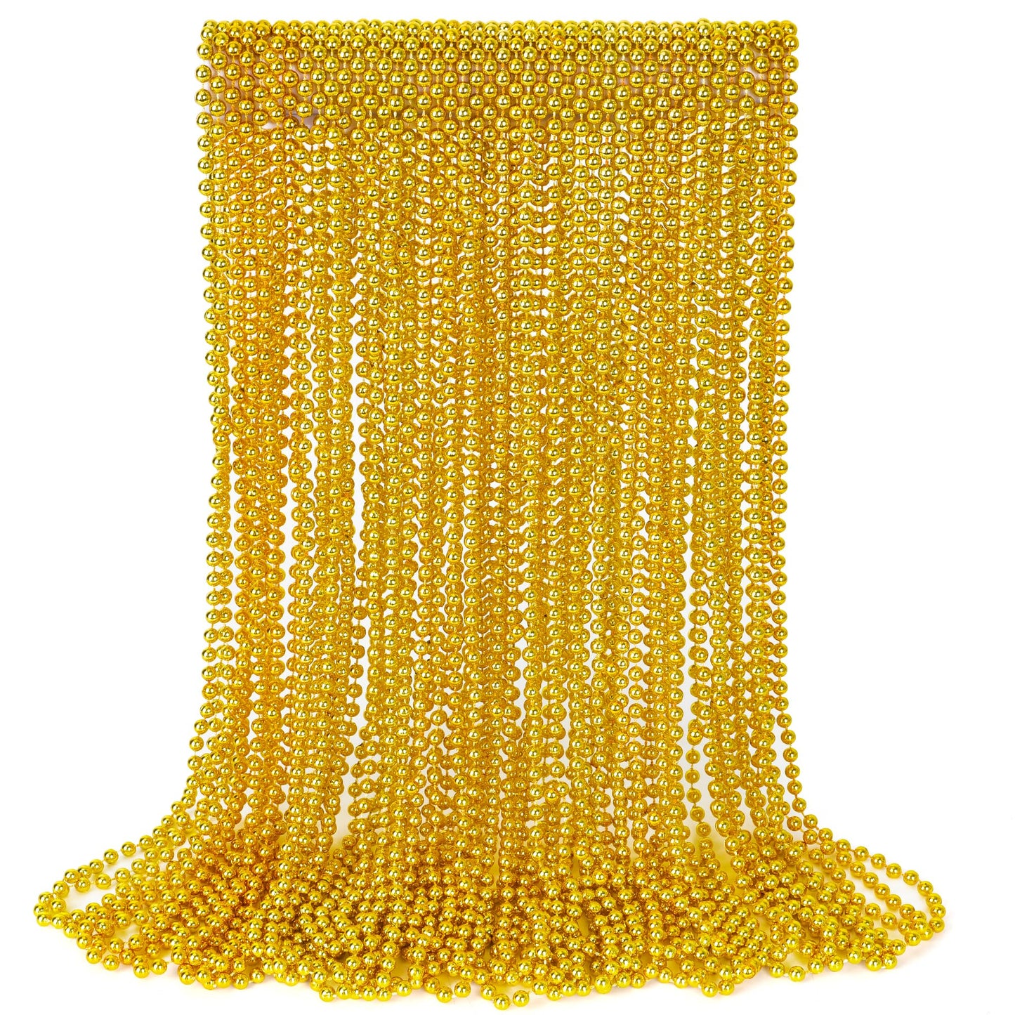 EOBOH 30PCS Mardi Gras Beads – Gold 33" Bead Necklaces for Parties, Parades & Celebrations