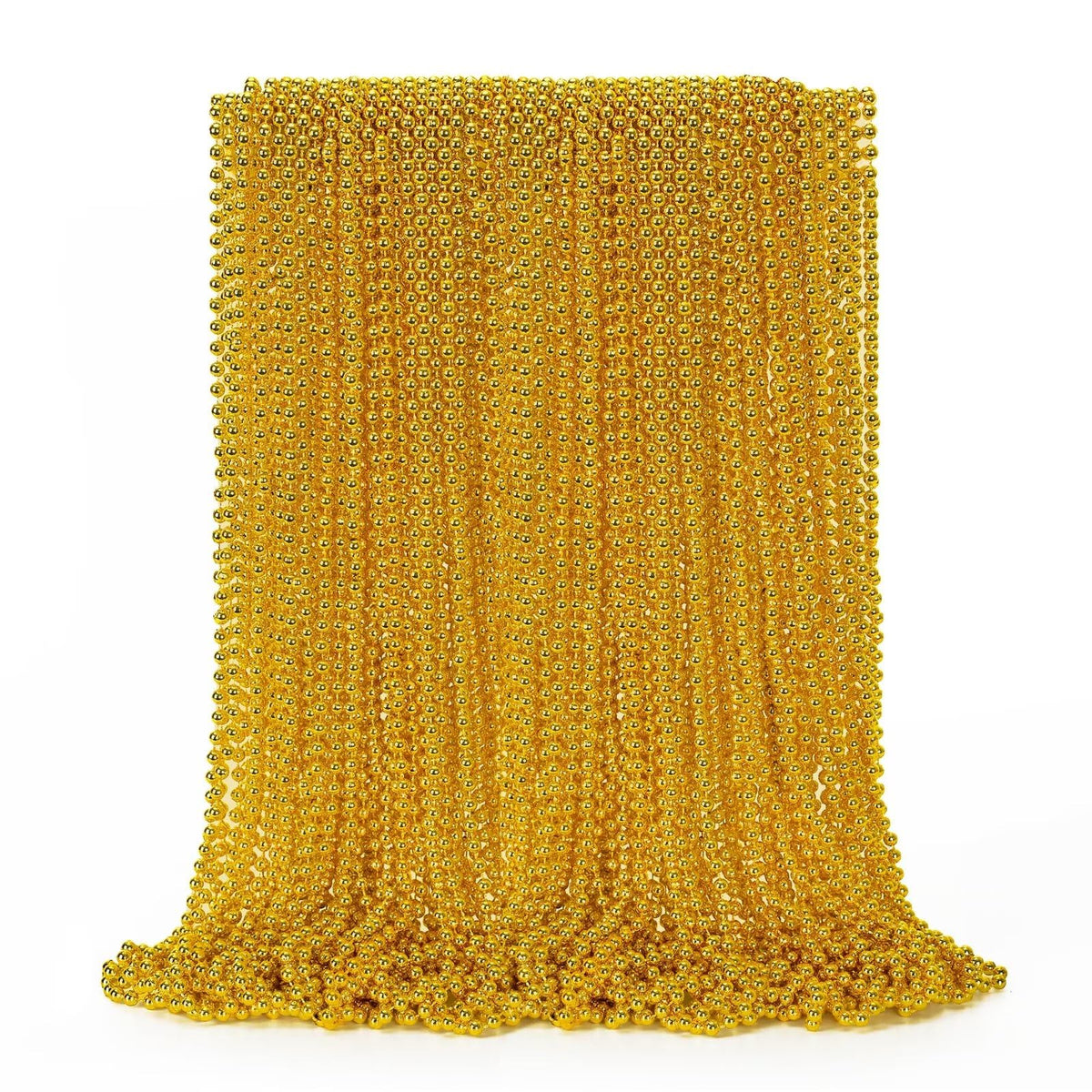 EOBOH 50Pcs Mardi Gras Beads Necklace – 33in Gold Festival Beads for Parades & Parties