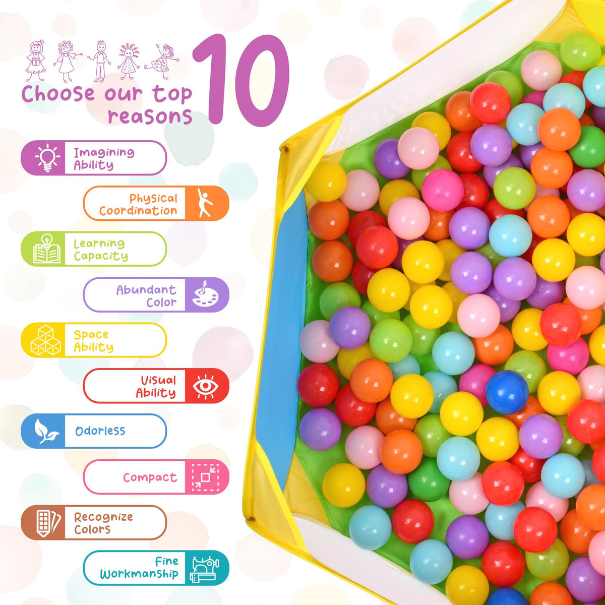 Eocolz Kids Ball Pit Large Pop Up Tent – Indoor/Outdoor Toddler Play Space