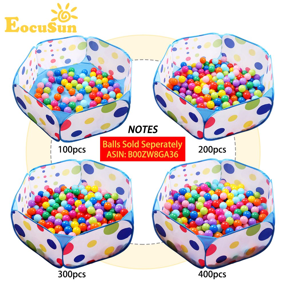 EocuSun Kids Ball Pit – Large Pop Up Play Tent for Indoor/Outdoor Use (Blue)