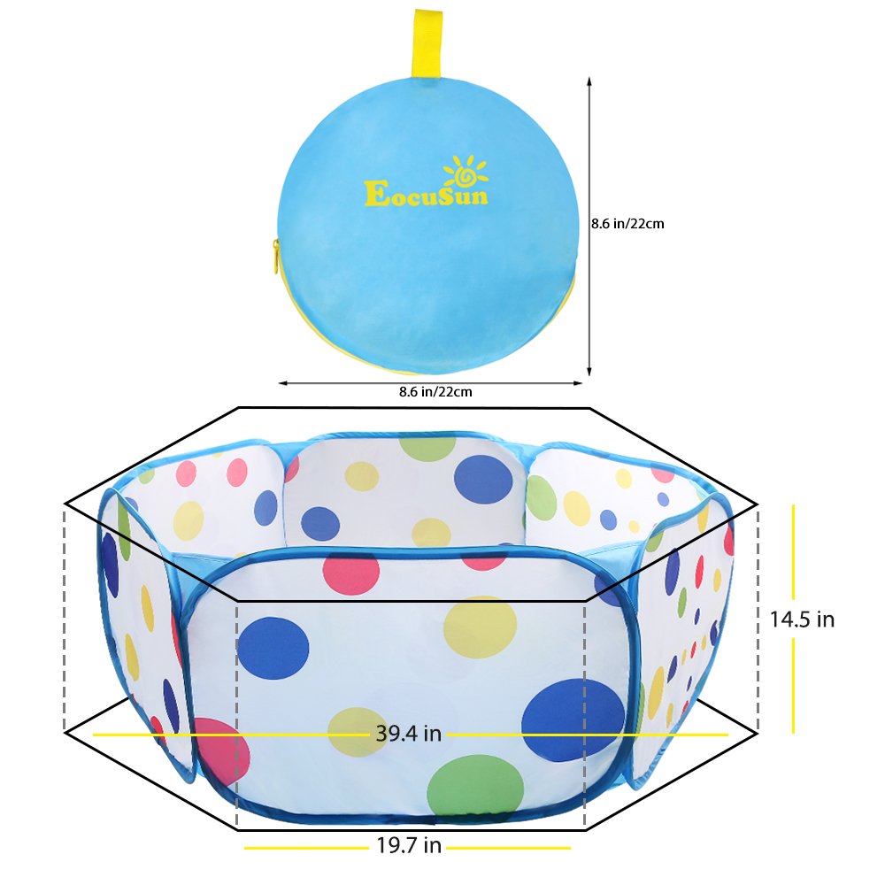 EocuSun Kids Ball Pit – Large Pop Up Play Tent for Indoor/Outdoor Use (Blue)