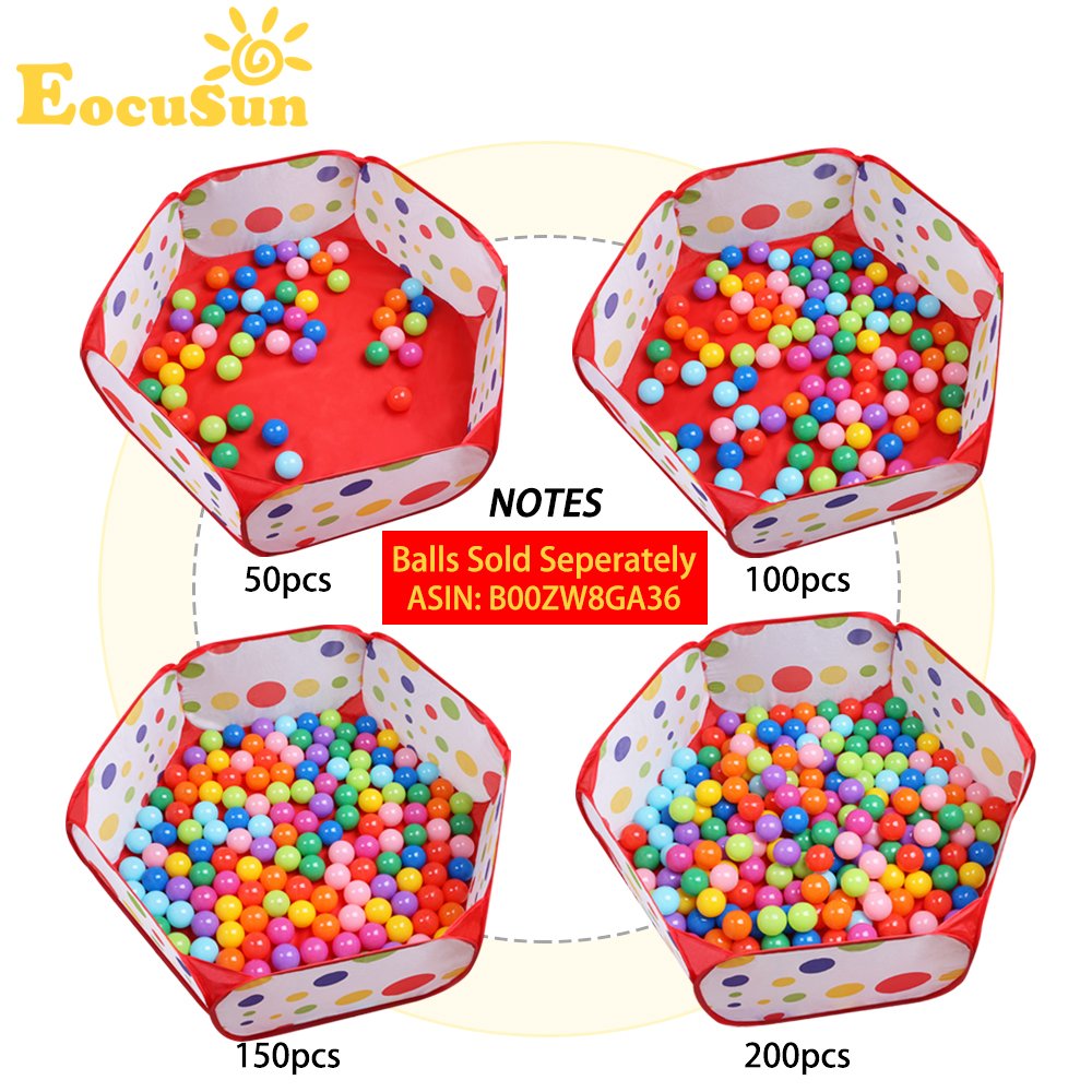EocuSun Kids Ball Pit Large Pop Up Tent – Indoor/Outdoor Play Space (ARed)