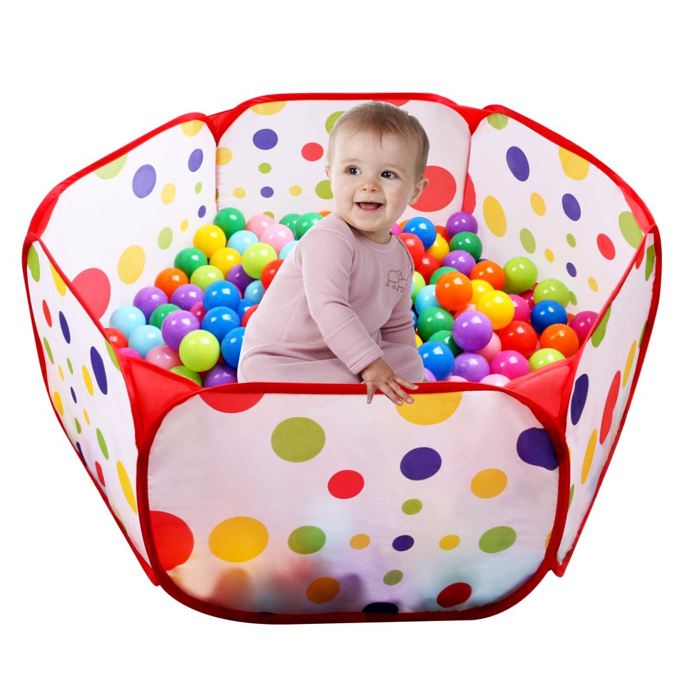 EocuSun Kids Ball Pit Large Pop Up Tent – Indoor/Outdoor Play Space (ARed)