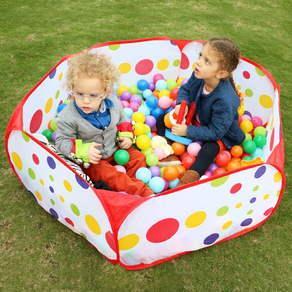 EocuSun Kids Ball Pit Large Pop Up Tent – Indoor/Outdoor Play Space (ARed)