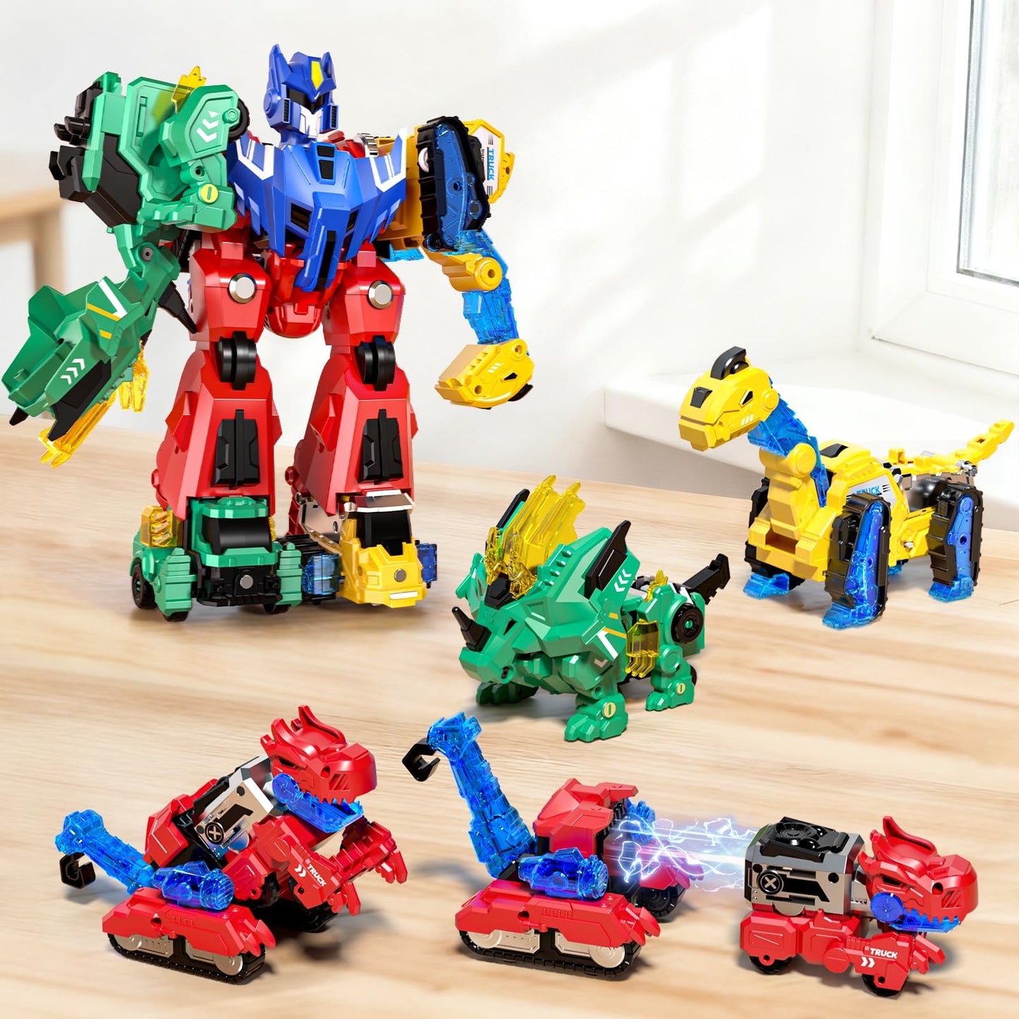 Eohemeral 6-in-1 Dinosaur Transforming Robot Toy Set | STEM Toy for Kids 3–12