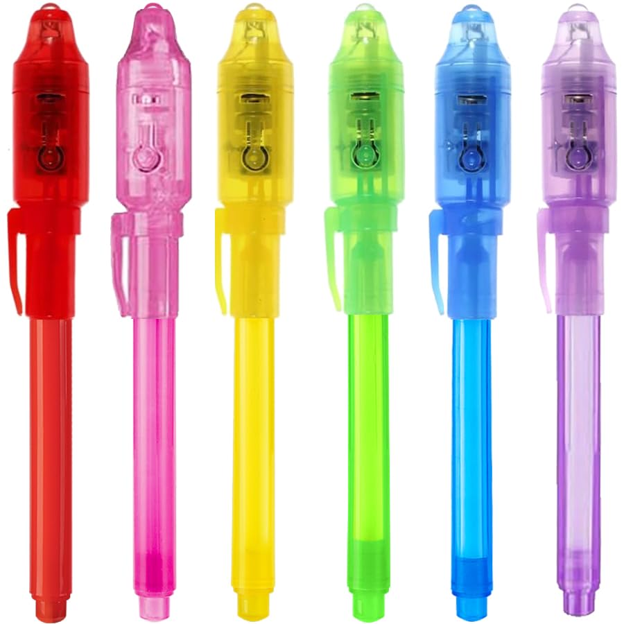 EODVICS Invisible Ink Pen – 6pc Spy UV Light Marker Set