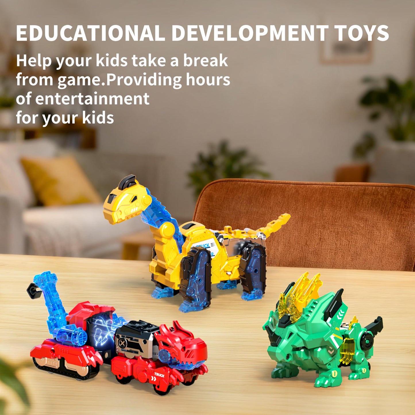 Eohemeral 6-in-1 Dinosaur Transforming Robot Toy Set | STEM Toy for Kids 3–12
