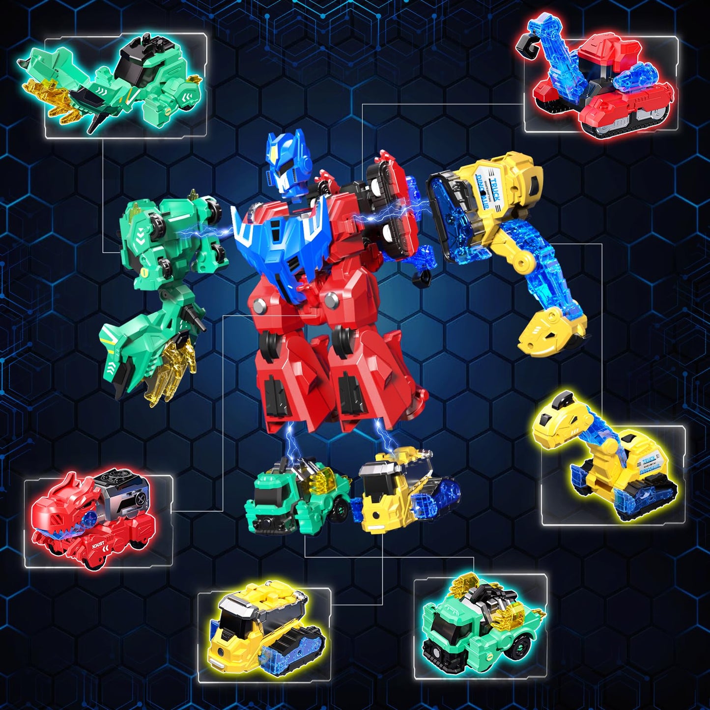 Eohemeral 6-in-1 Dinosaur Transforming Robot Toy Set | STEM Toy for Kids 3–12