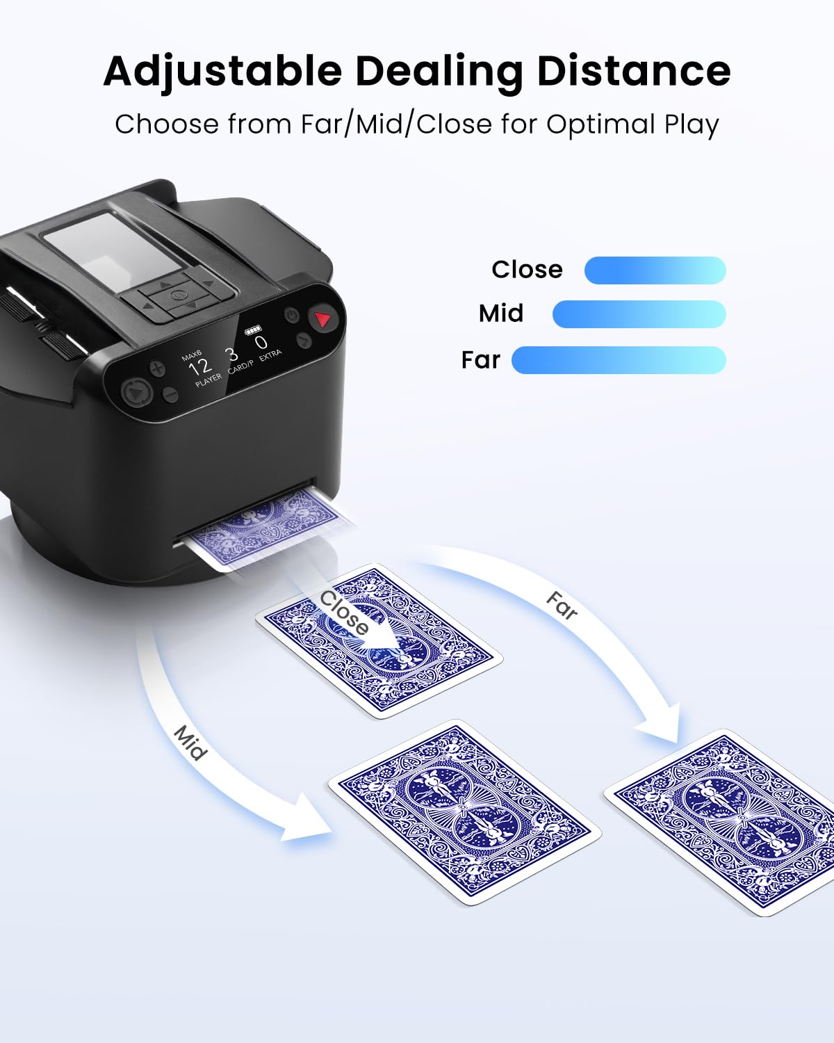 Eolzzi Black Pro 2-in-1 Card Shuffler & Dealer – 12-Player Wireless System with Gift Box