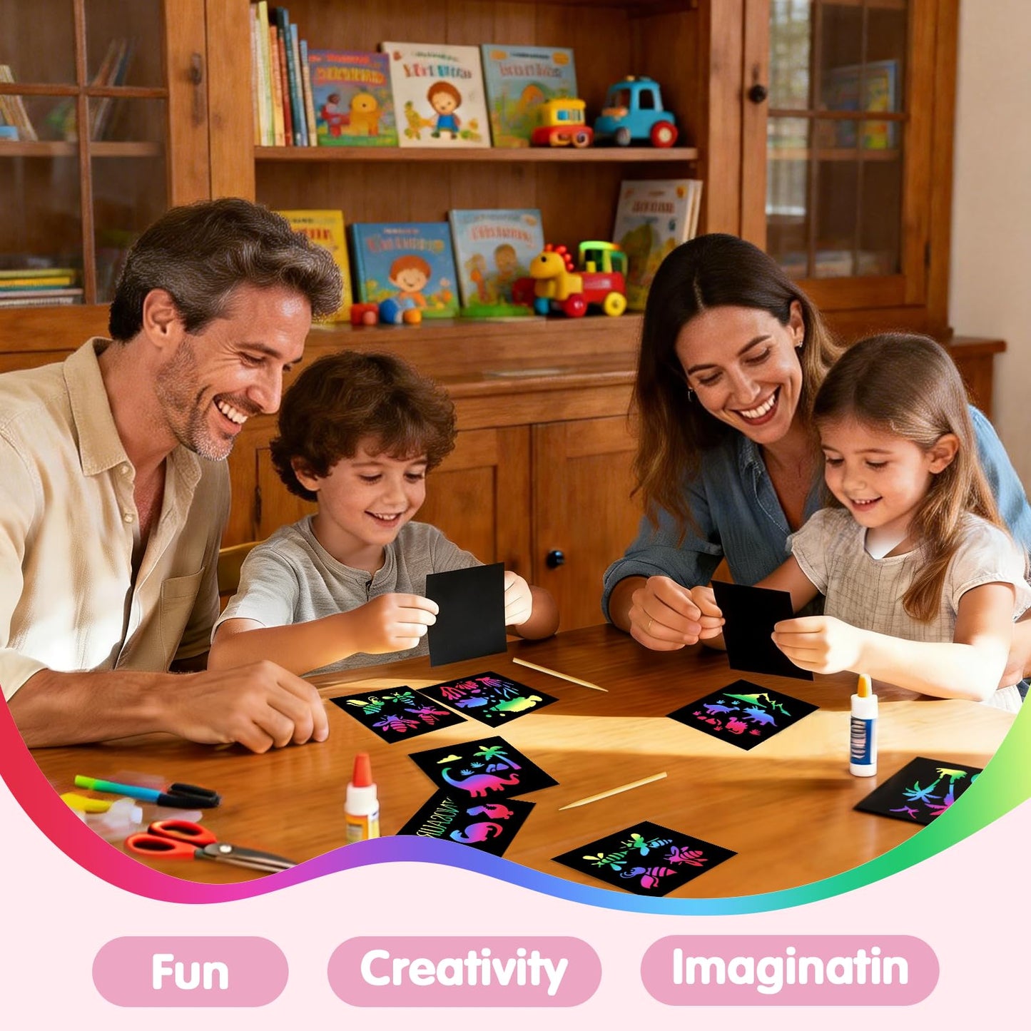 Eommmgl-180 Rainbow Scratch Paper Set | Creative Kids Scratch Art for Ages 4–12
