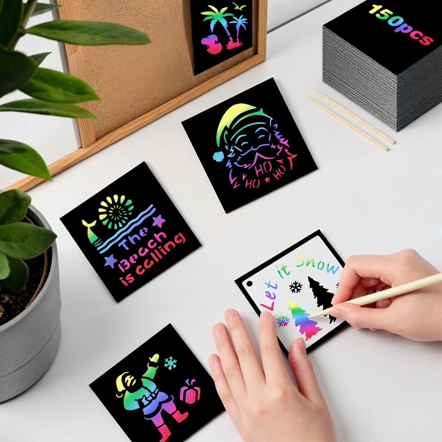 Eommmgl-180 Rainbow Scratch Paper Set | Creative Kids Scratch Art for Ages 4–12