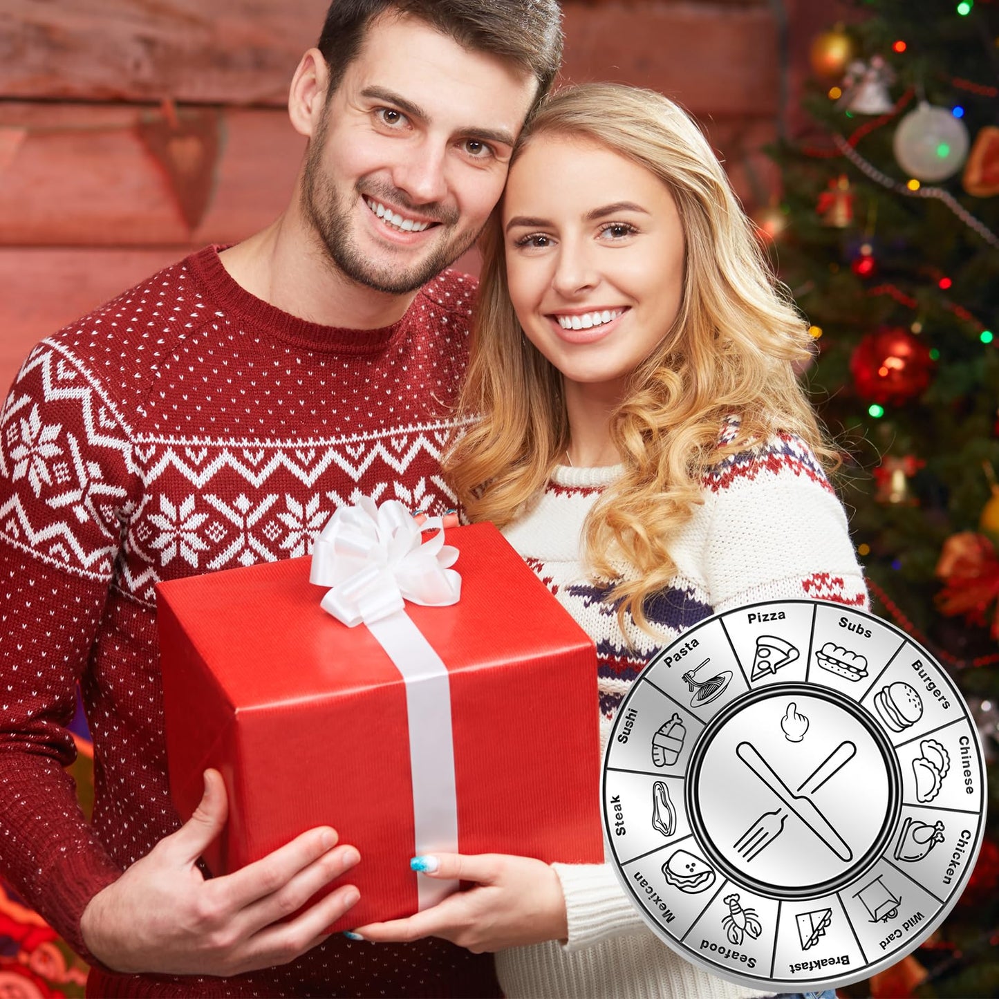 Eonakry Valentine’s Day Gifts for Him & Her | Steel Turntable Food Dice for Couple Date Nights