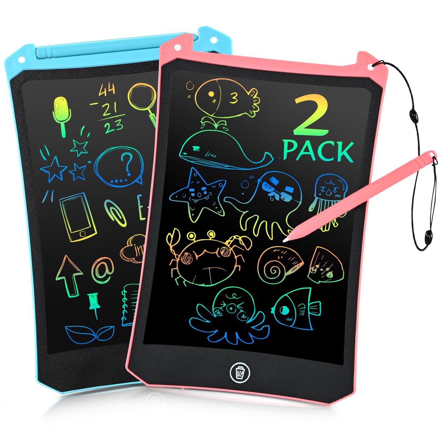 EooCoo 8.5-Inch LCD Writing Tablet for Kids – 2 Pack Toddler Doodle Boards for Travel