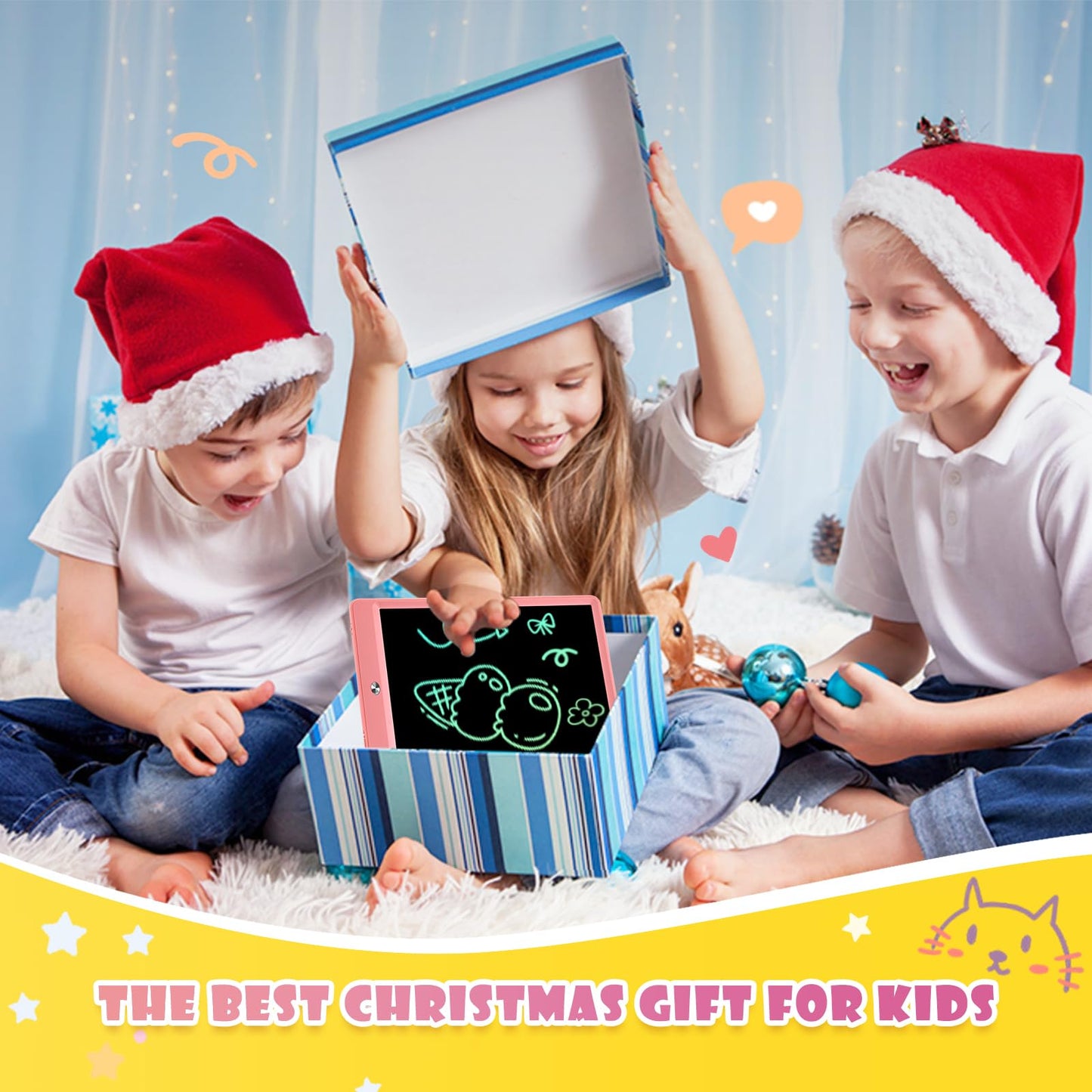EooCoo 10-Inch LCD Writing Tablet for Kids – Colorful Doodle Board (2 Pack)