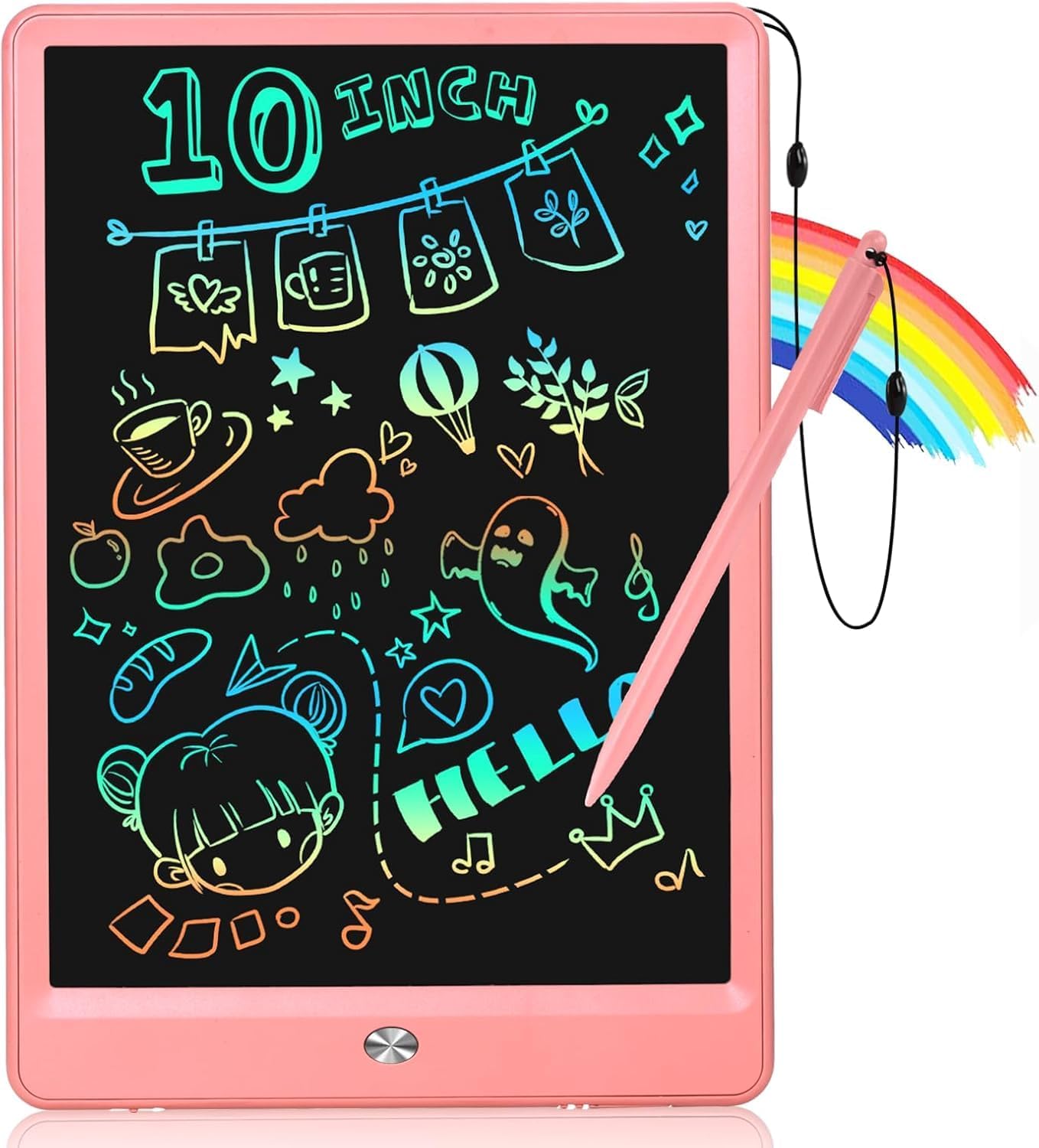 EooCoo LCD Writing Tablet for Kids – 10-Inch Doodle Board, Travel Toy, Mess-Free Coloring