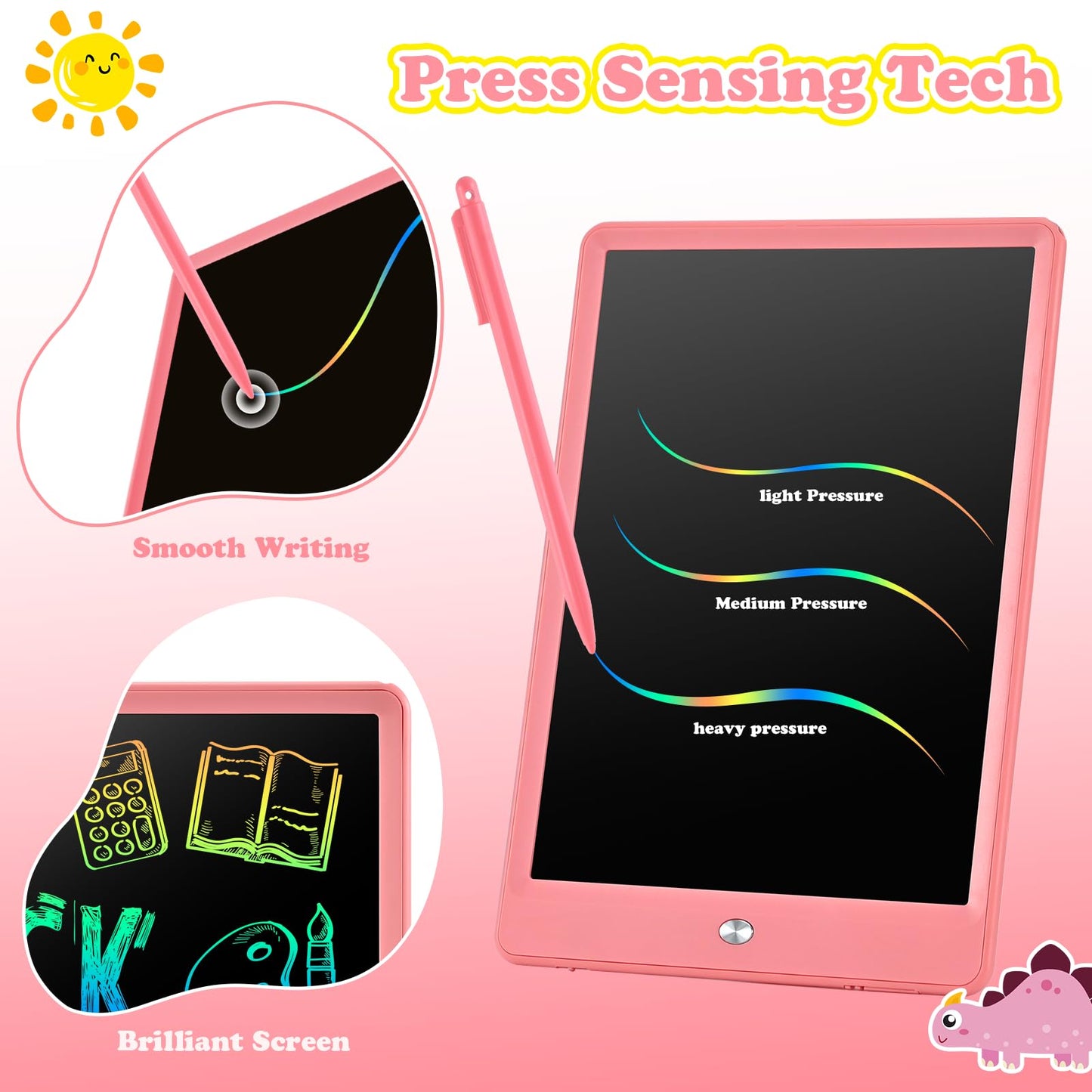EooCoo LCD Writing Tablet for Kids – 10-Inch Doodle Board, Travel Toy, Mess-Free Coloring