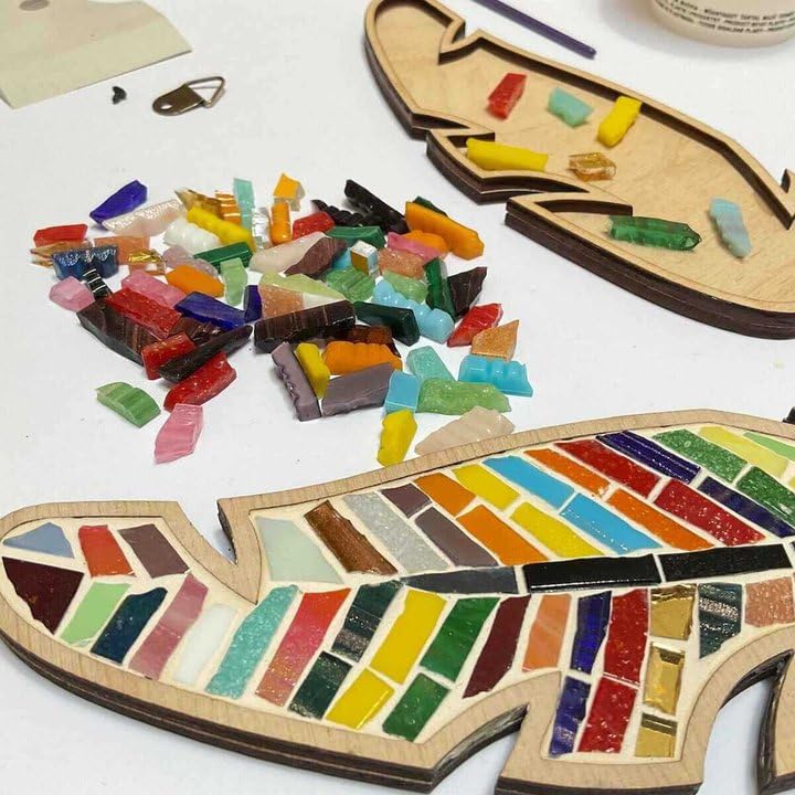 EOQIFJM Craft Kit for Adults - Porcelain Tile Mixed Colour Mosaic DIY Home Decoration Painting Art