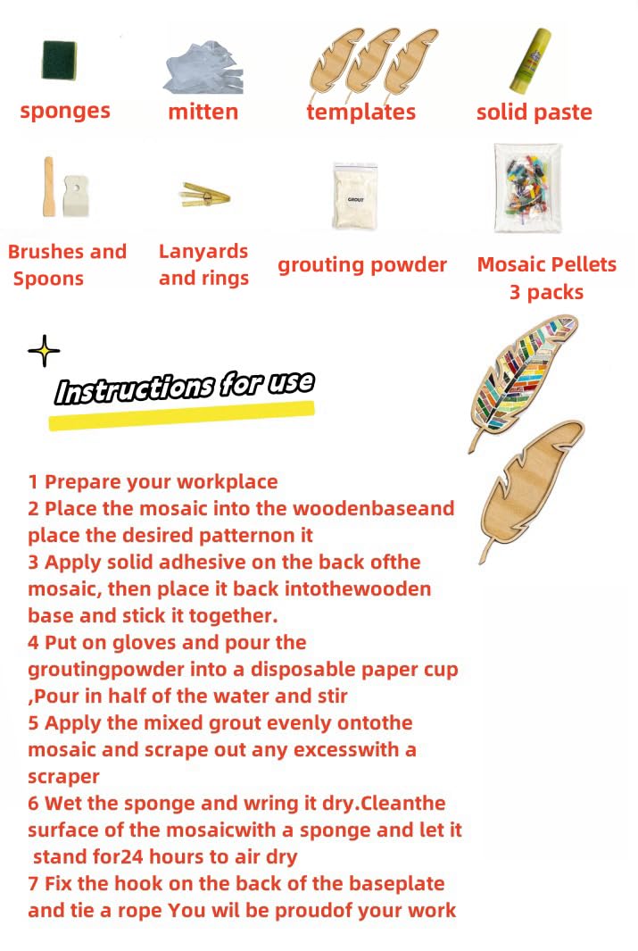 EOQIFJM Craft Kit for Adults - Porcelain Tile Mixed Colour Mosaic DIY Home Decoration Painting Art