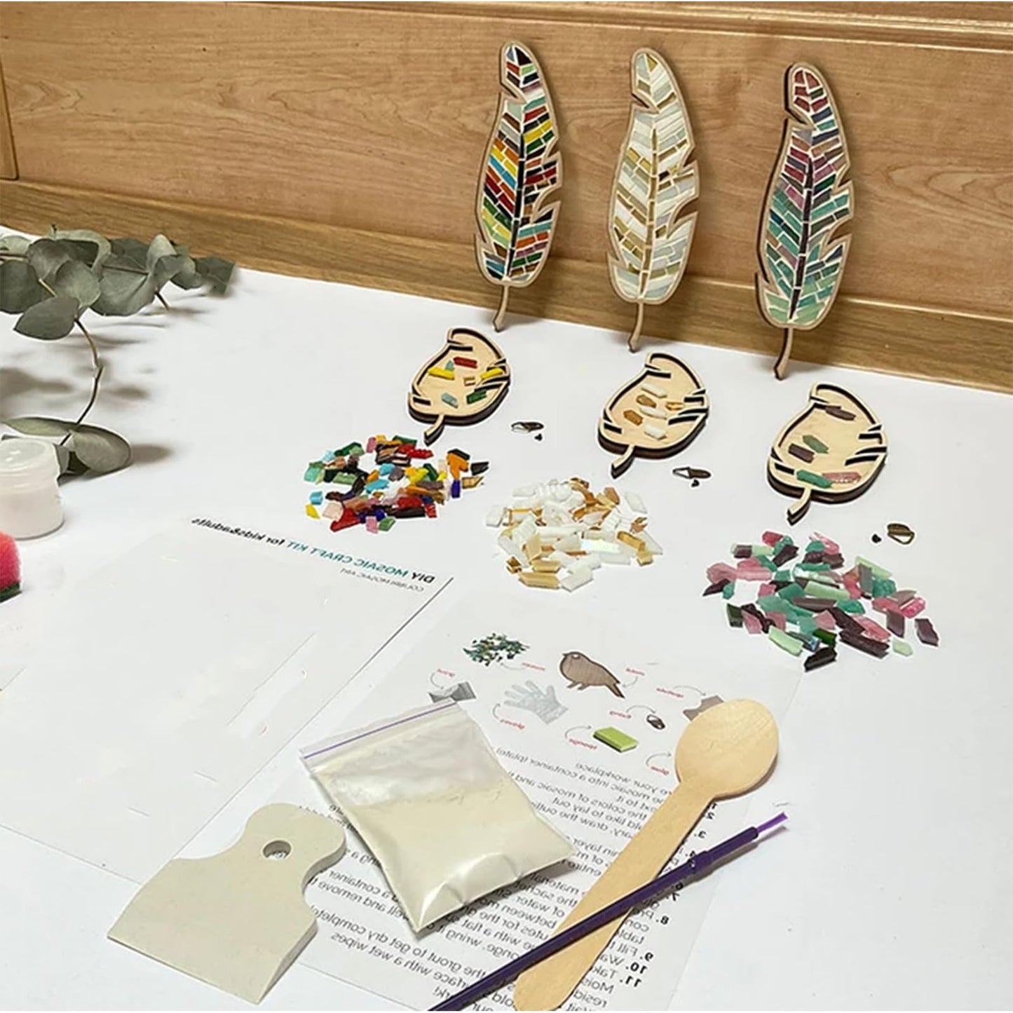 EOQIFJM Craft Kit for Adults - Porcelain Tile Mixed Colour Mosaic DIY Home Decoration Painting Art