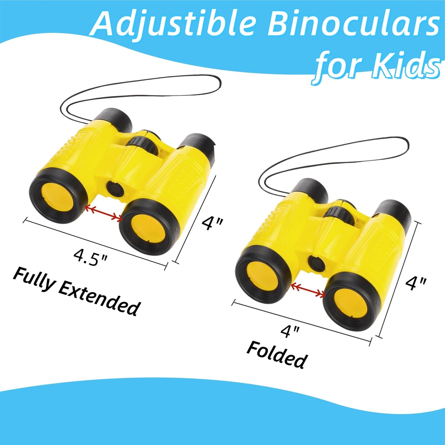 Eorbow 20 Pack Kids Binoculars with Compass & Neck Strap - Colorful Outdoor Exploration Toy