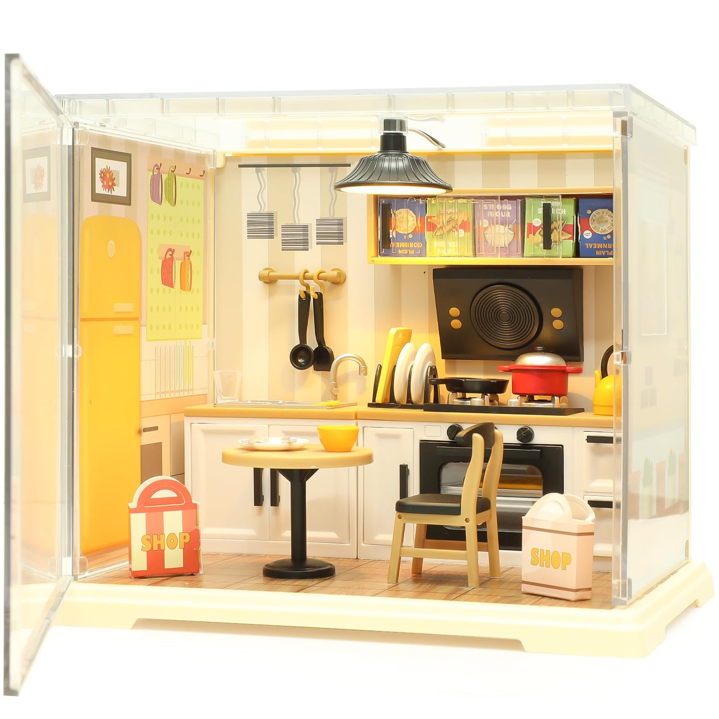 EP EXERCISE N PLAY Kitchen Miniature House Kit – DIY Dollhouse with LED, Beginner-Friendly Craft