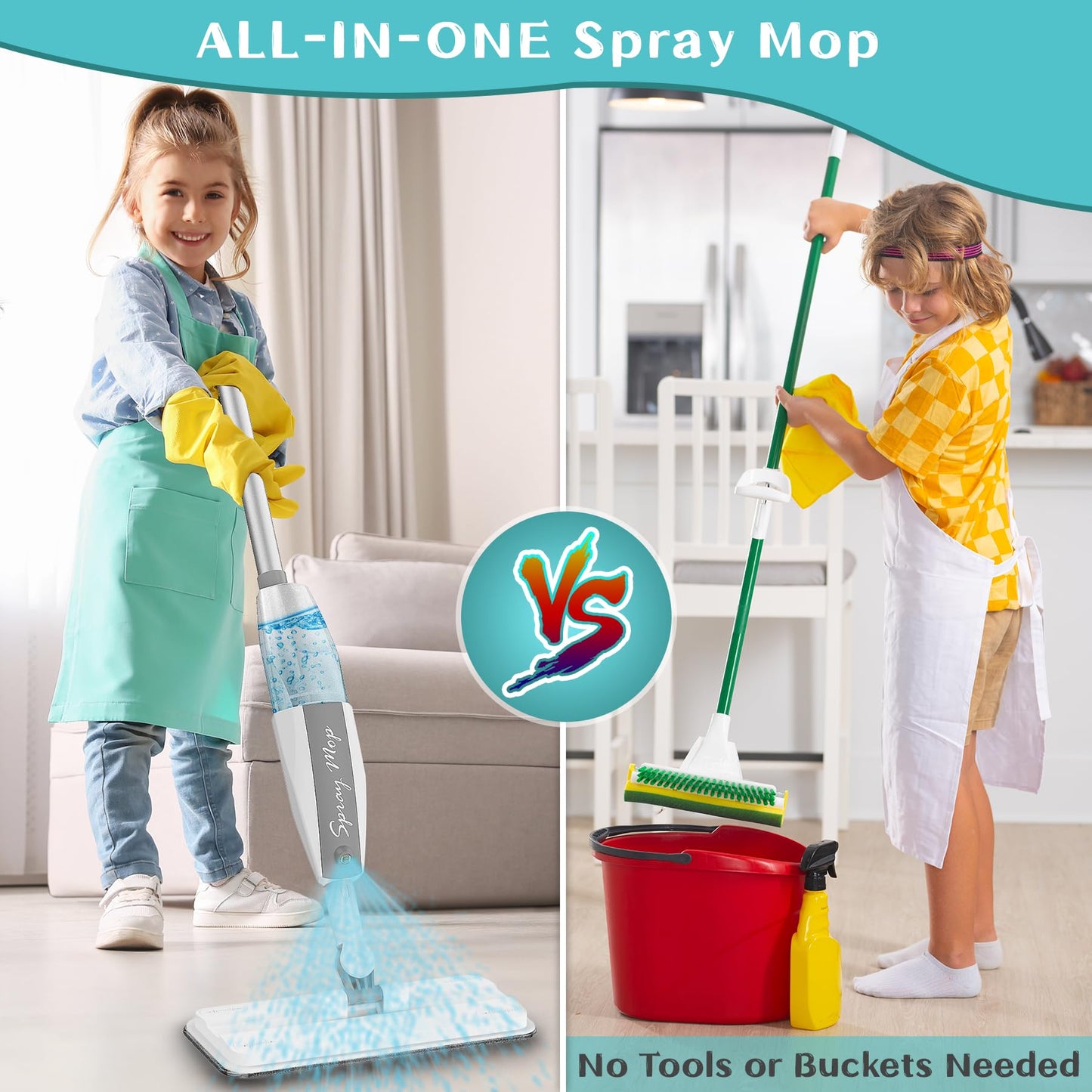 EP EXERCISE N PLAY Toddler Spray Mop – Mini Size Cleaning Toy Set