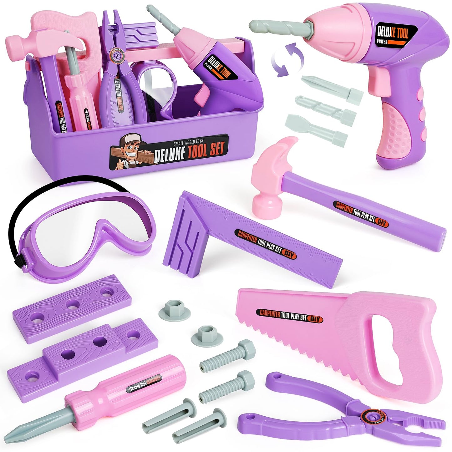 EP EXERCISE N PLAY Kids Tool Set — Toy Drill, Toolbox & Tools for Toddlers