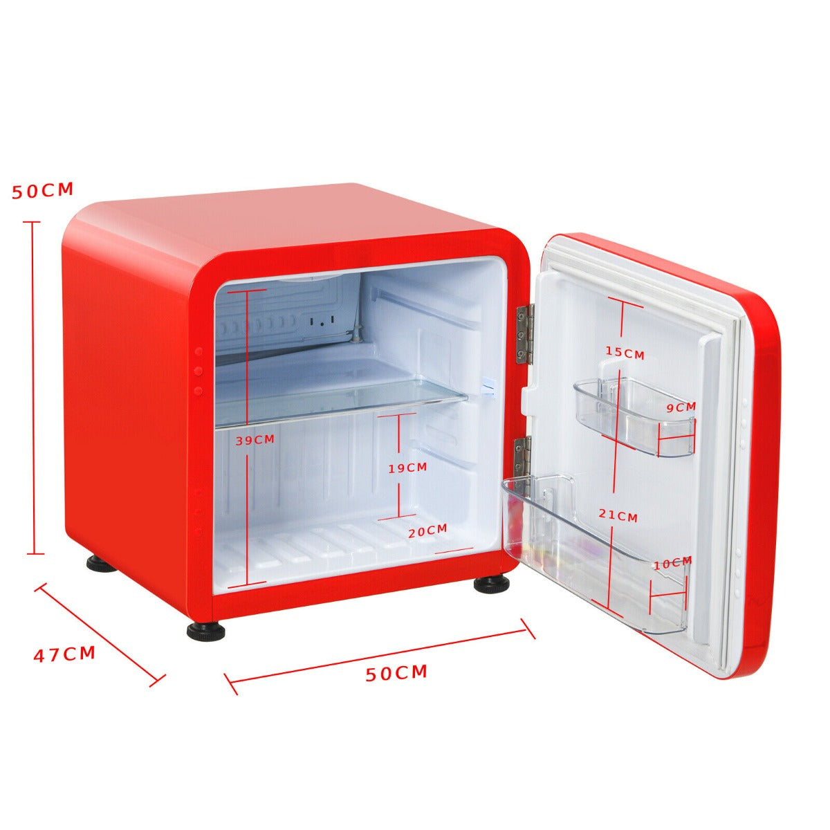 0~10℃ Compact Refrigerator with Reversible Door for Dorm Apartment-Black