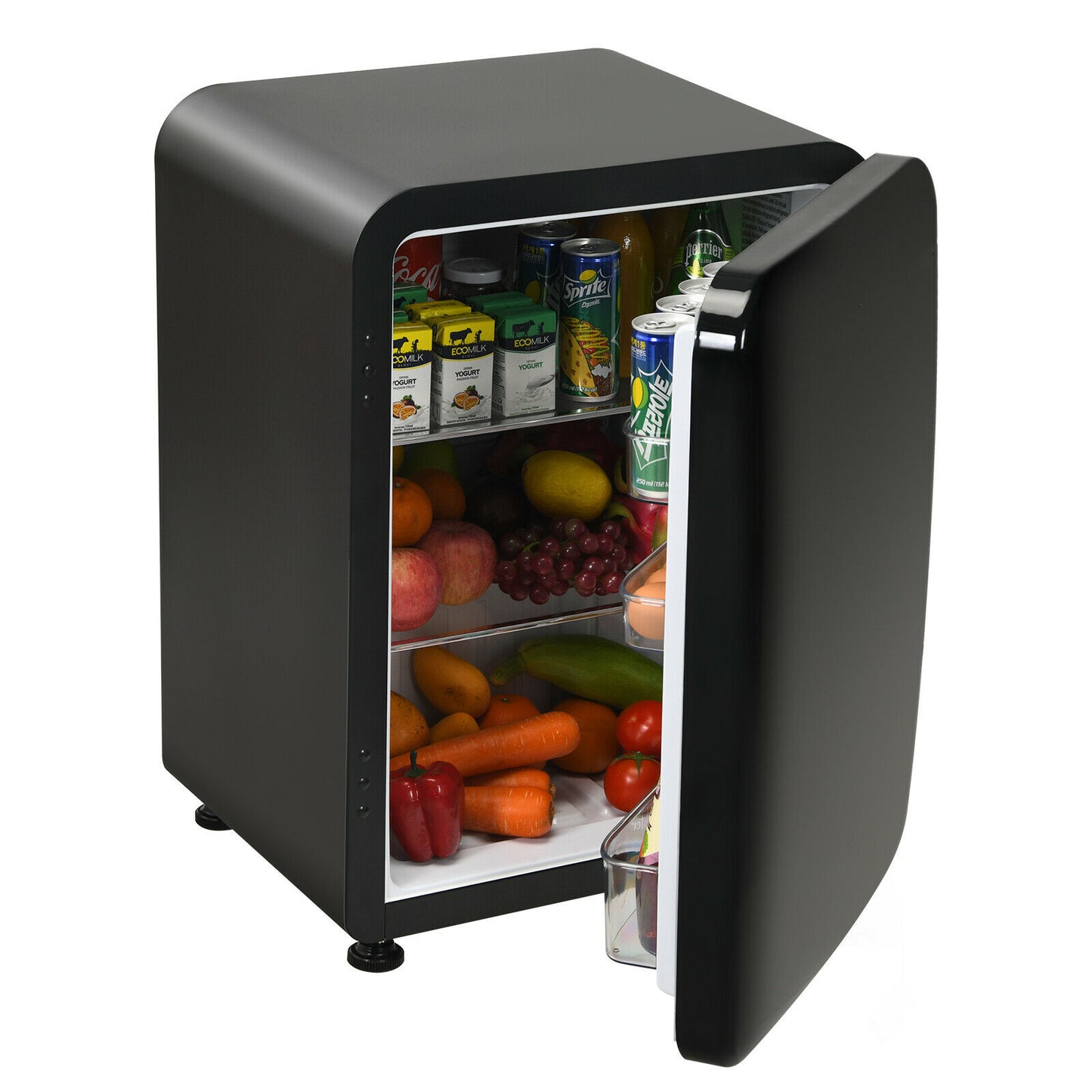 68L Compact Refrigerator with LED Light and Adjustable Thermostat-Red
