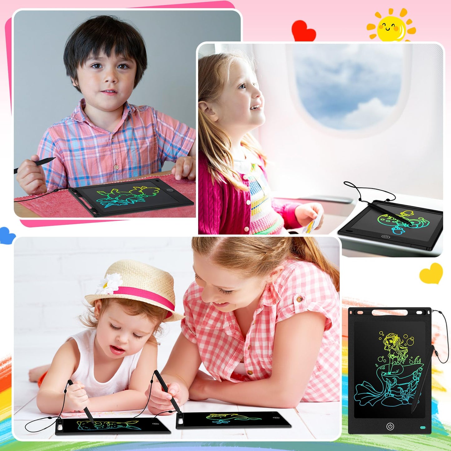 Epakh 16-Pcs LCD Writing Tablet for Kids – 8.5-Inch Reusable Drawing Pad