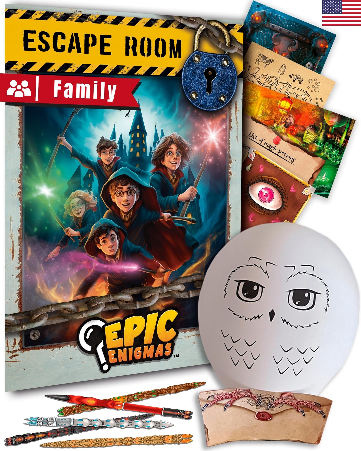 EPIC ENIGMAS Harry Magic Escape Room Board Game – Ages 5–12, 1–5 Players
