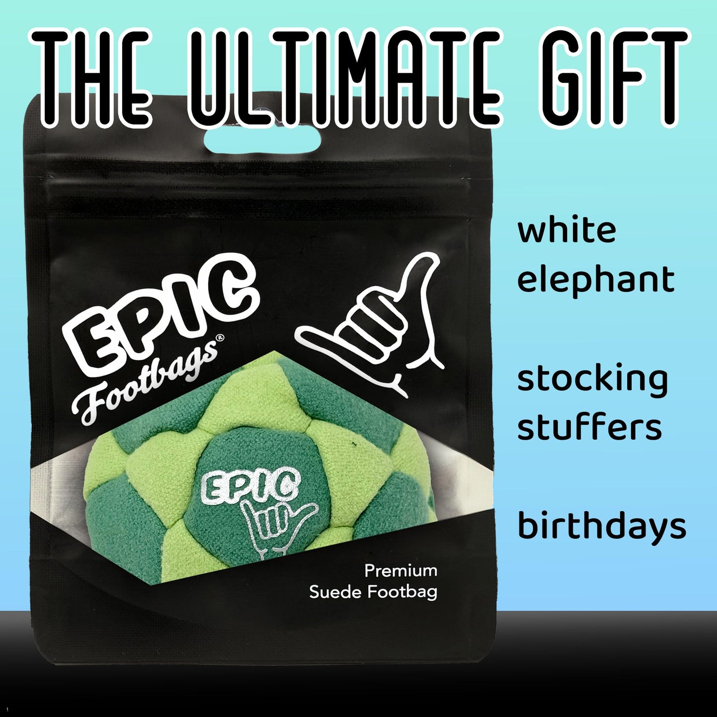 Epic Footbags Deluxe 32-Panel Suede Foot Bag – Durable Outdoor Fun for All Ages