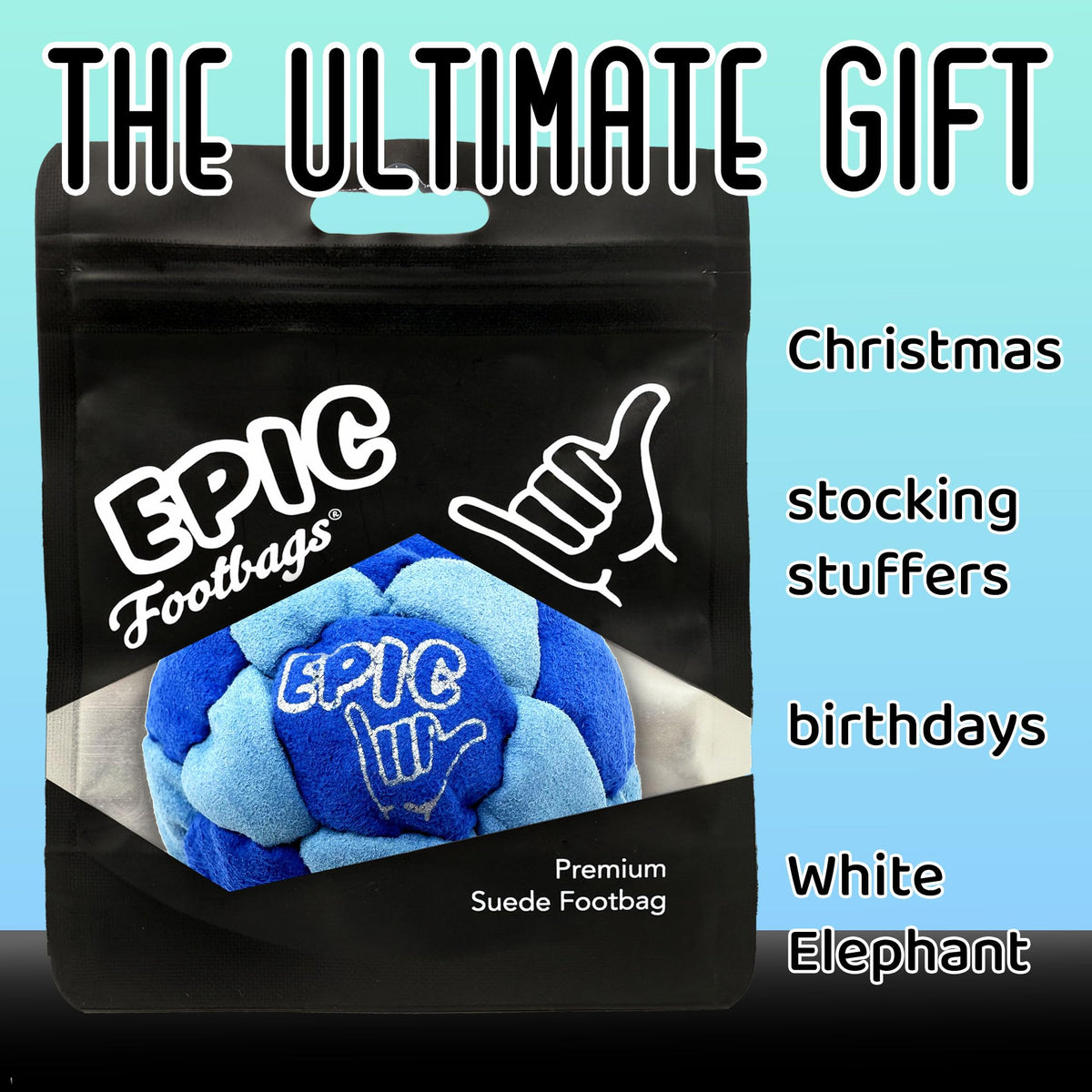 Epic Footbags Classic Foot Bag – Ocean Livin' | Durable, Hand-Stitched Footbag Balls for All Ages