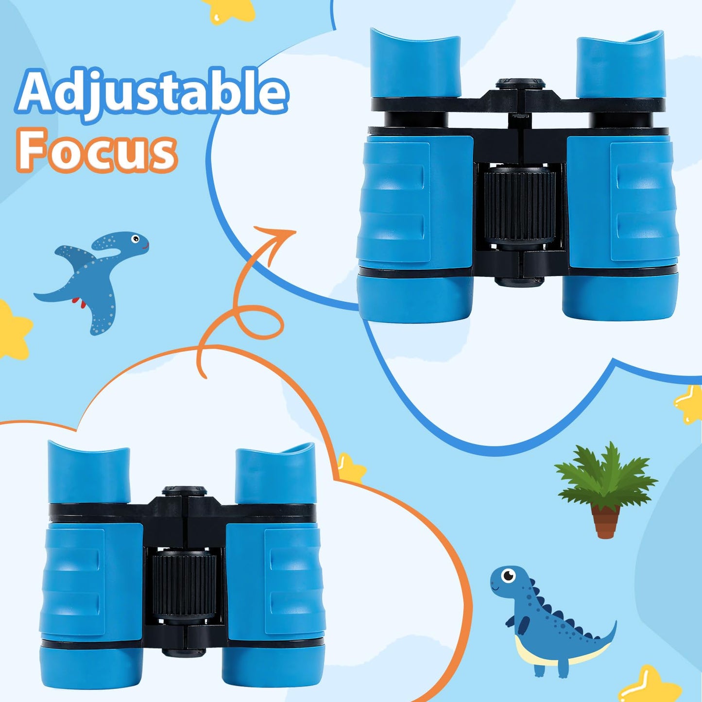 EPIMA Kids Binoculars 4x Zoom: Durable, Non-Toxic Outdoor Learning Toy for Ages 3–7