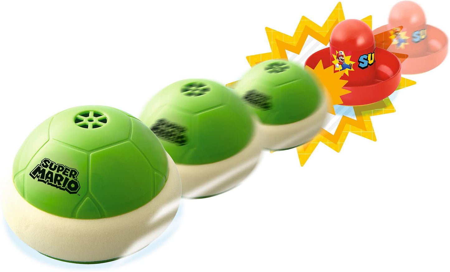 Epoch Games Super Mario Hover Shell Strike 7397 – Arcade-Style Two-Player Air Hockey Toy