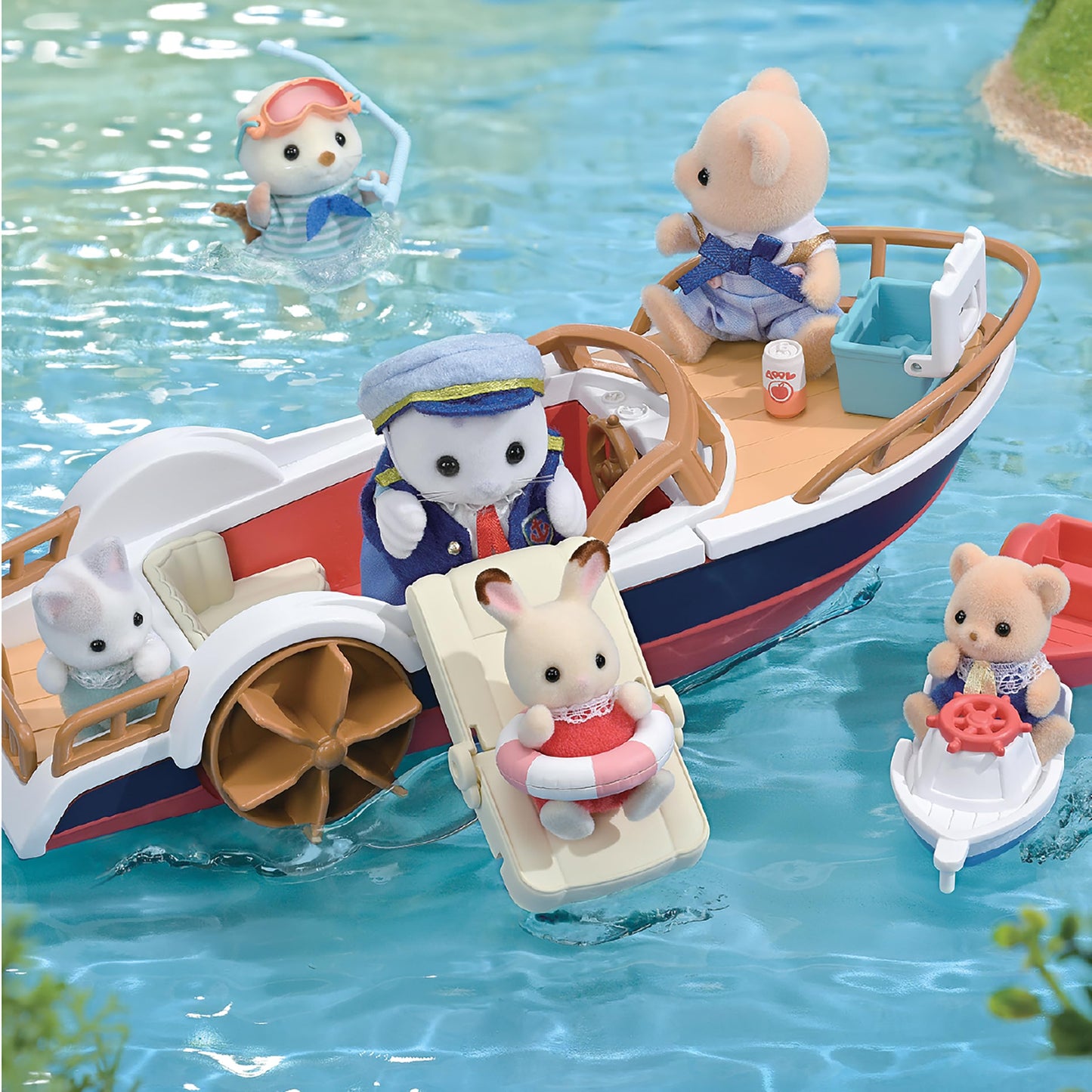 EPOCH Sylvanian Families Captain & Boat Playset — Amora Ship, Ages 3+