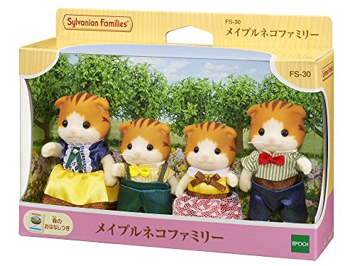 EPOCH Sylvanian Maple Cat Family FS-30 – Poseable Doll Set