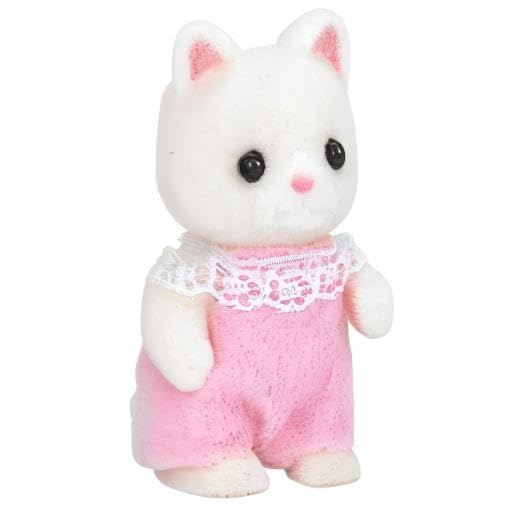 Epoch Sylvanian Families Silk Cat Baby Doll – Ni-89 ST Certified, Ages 3+