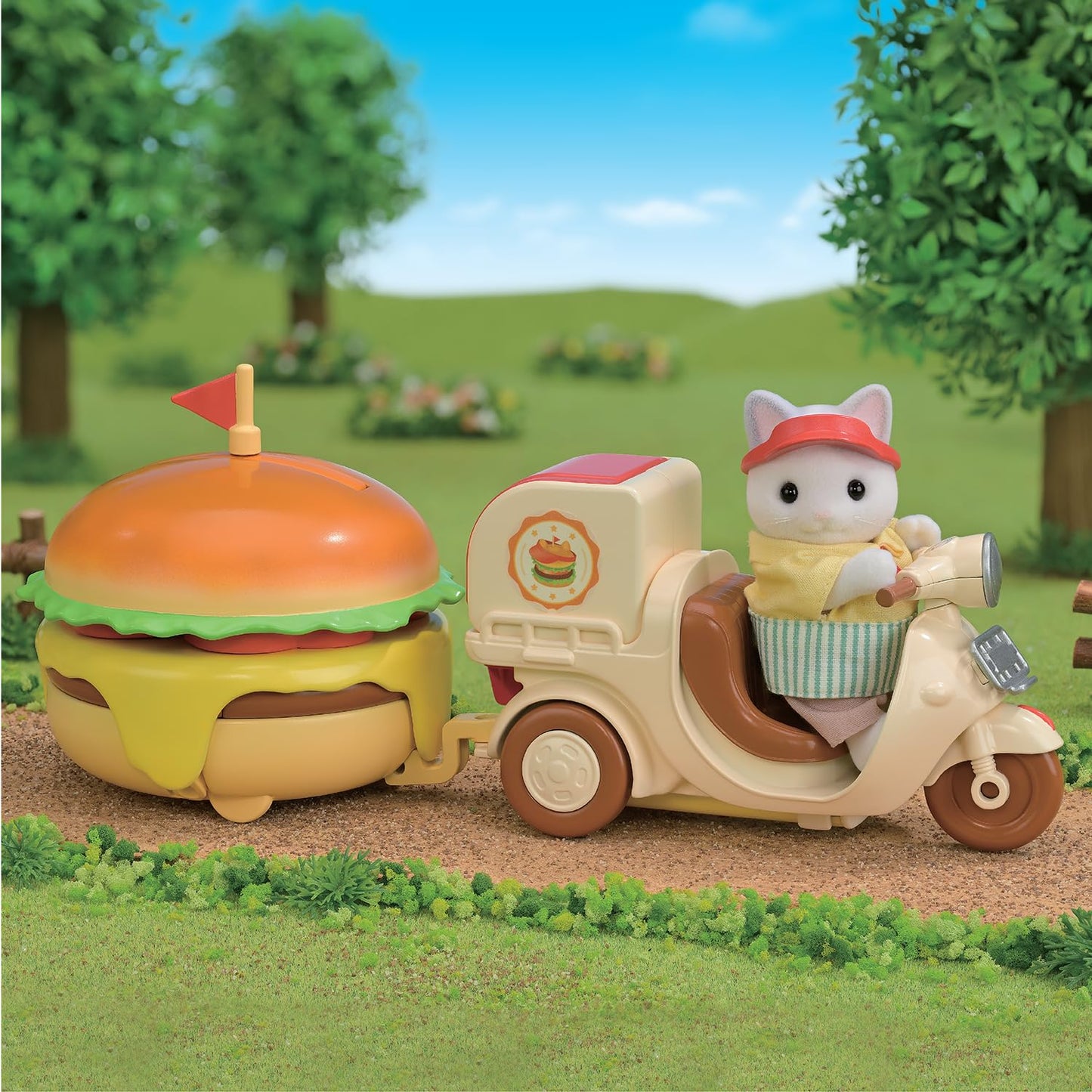Epoch Sylvanian Families Hamburger Stand – 20 Accessories + 1 Figure | 3+